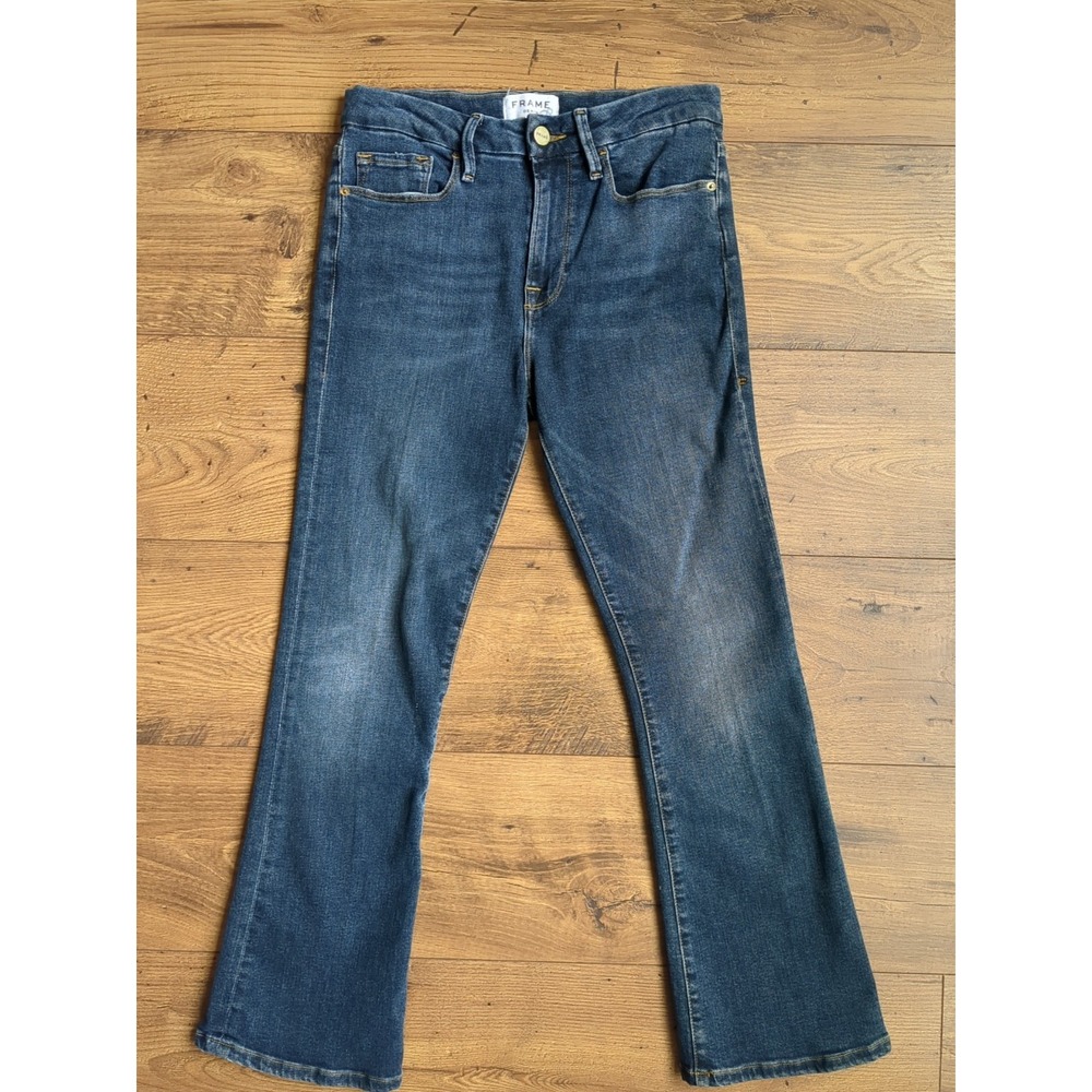 FRAME Womens Le crop mini boot Cut jeans Denim Pants Medium Wash 26x26